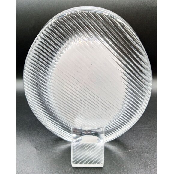 Mikasa Oval Shaped Ribbed Crystal Picture Frame Vintage 6.5 Inches Heavy 1980s - Picture 8 of 12
